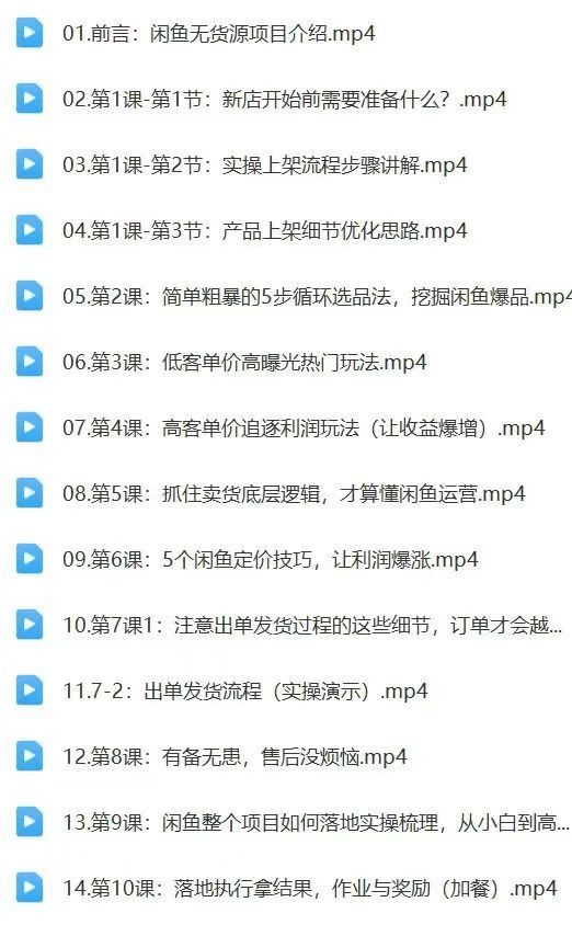 图片[3]-闲鱼无货源保姆级实操课上架、选品、定价、双玩法运营、发货、售后全部环节-亿创资源项目网