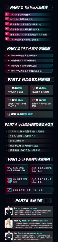 图片[2]-零基础TikTok全链路运营操盘课，7月新课，从0~1入局、短视频、选品、小店、出单、直播等全流程实操-亿创资源项目网