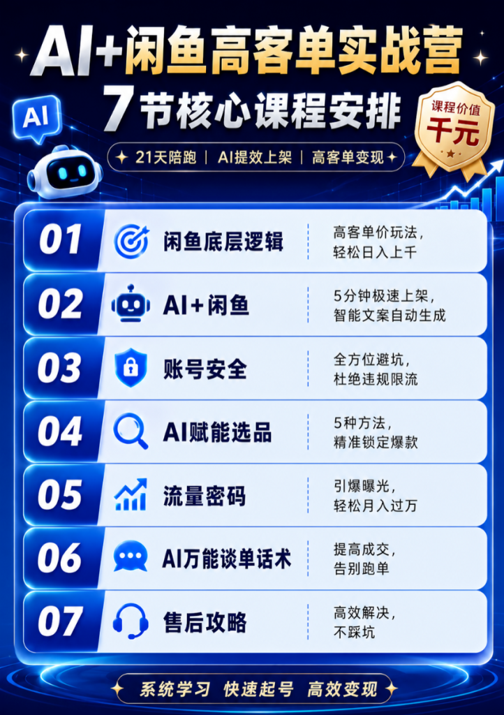 AI+闲鱼高客单，21天打卡训练营-亿创资源项目网